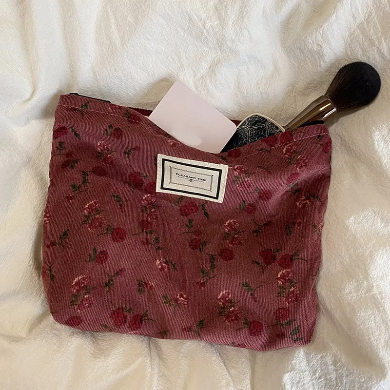 Corduroy Makeup Pouch