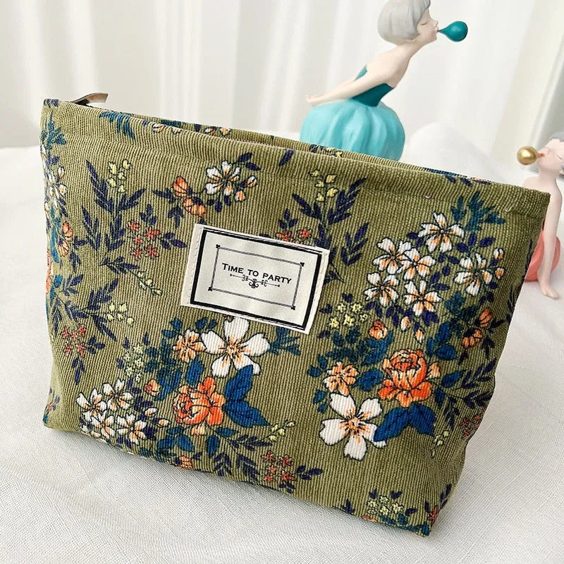 Corduroy Makeup Pouch