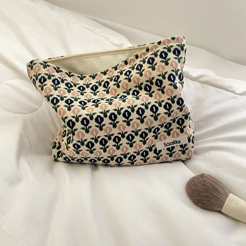 Corduroy Makeup Pouch