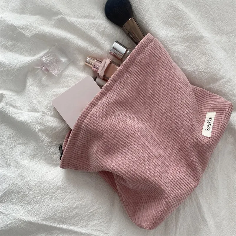 Corduroy Makeup Pouch