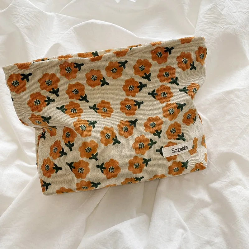 Corduroy Makeup Pouch