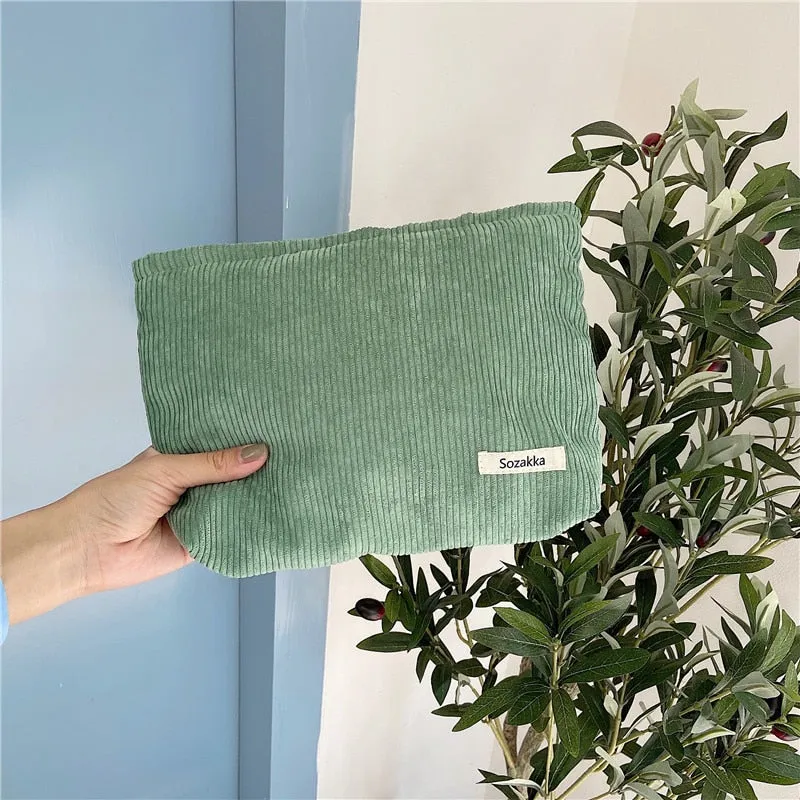 Corduroy Makeup Pouch
