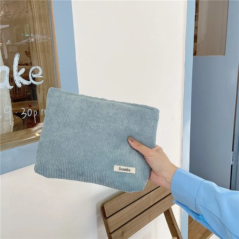 Corduroy Makeup Pouch