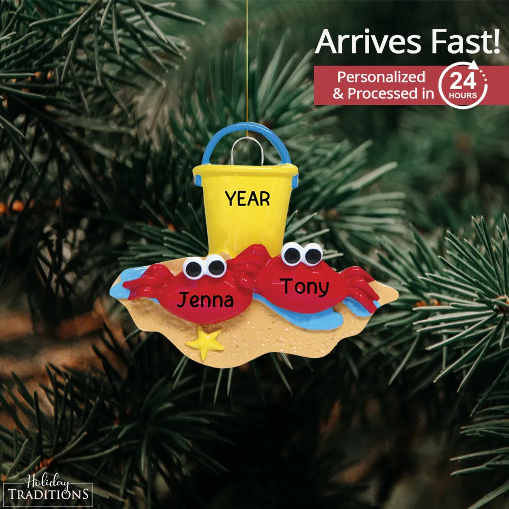 Crab Couple Beach Christmas Ornament