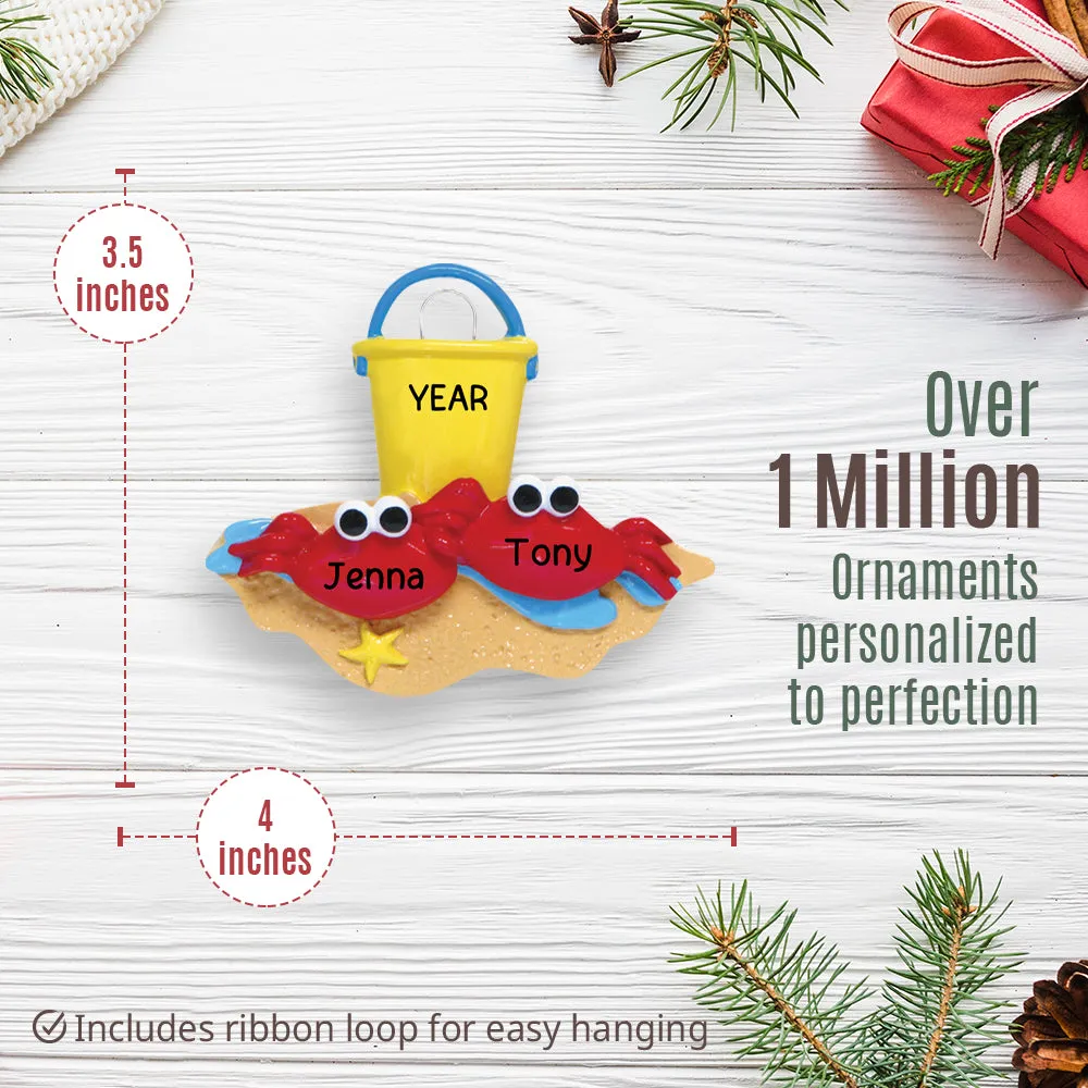 Crab Couple Beach Christmas Ornament