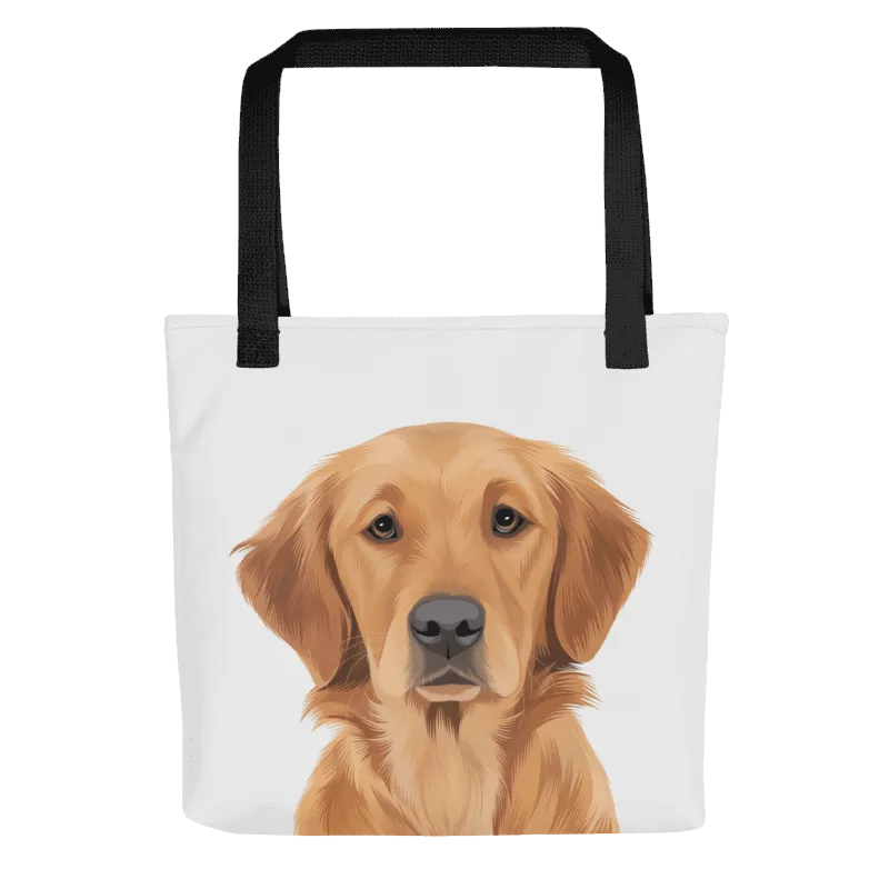 Custom Dog Portrait Tote bag | Classic White