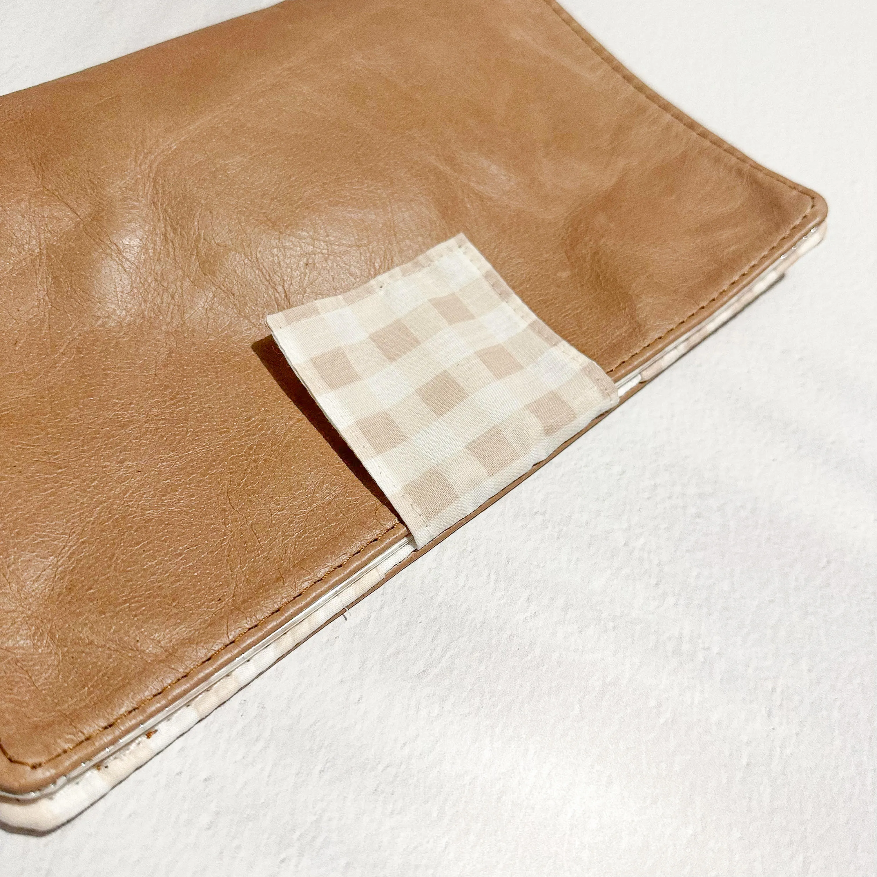 Deluxe Leather Nappy Wallet - Gingham
