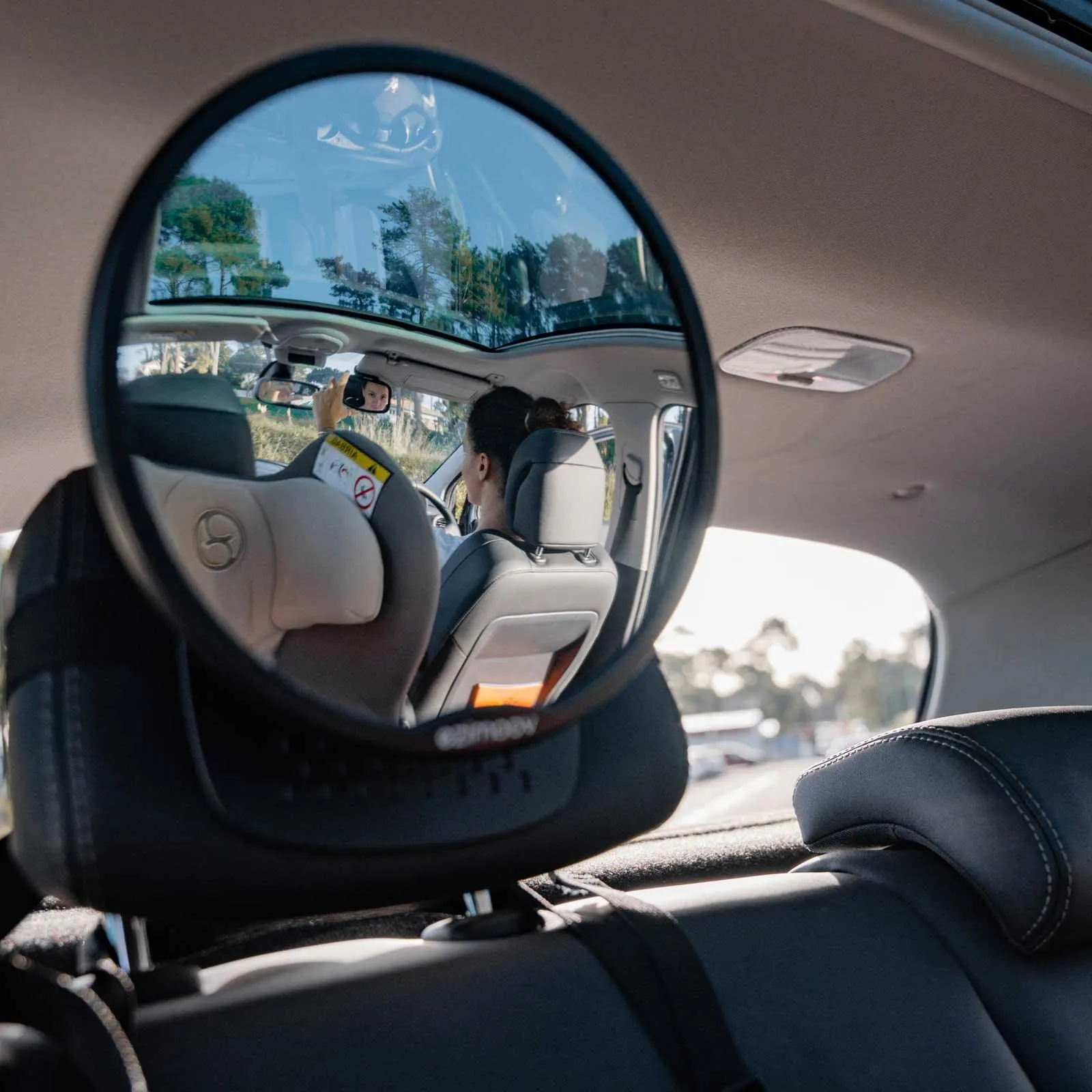 EZIMOOV Round Rear Facing Car Seat Mirror