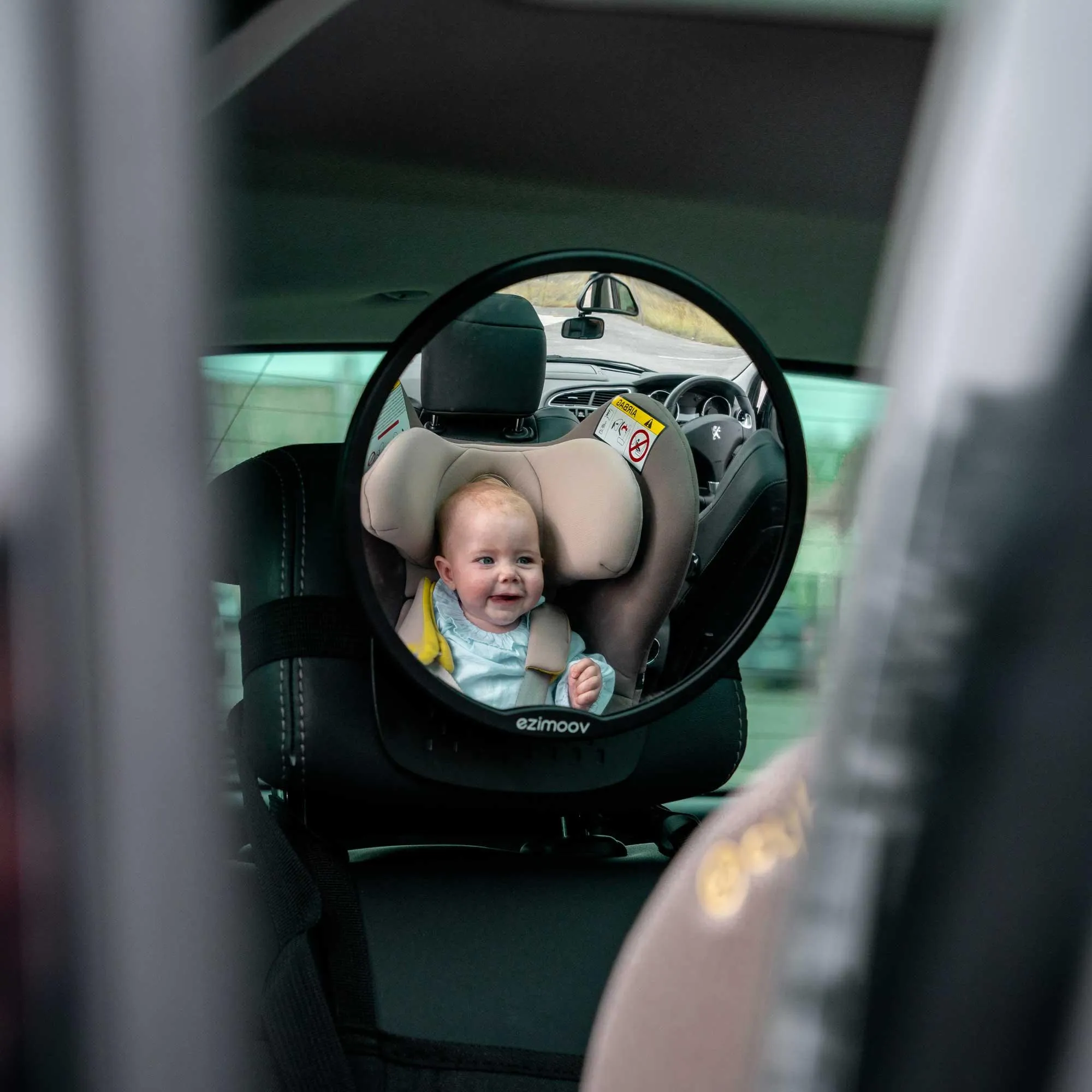 EZIMOOV Round Rear Facing Car Seat Mirror