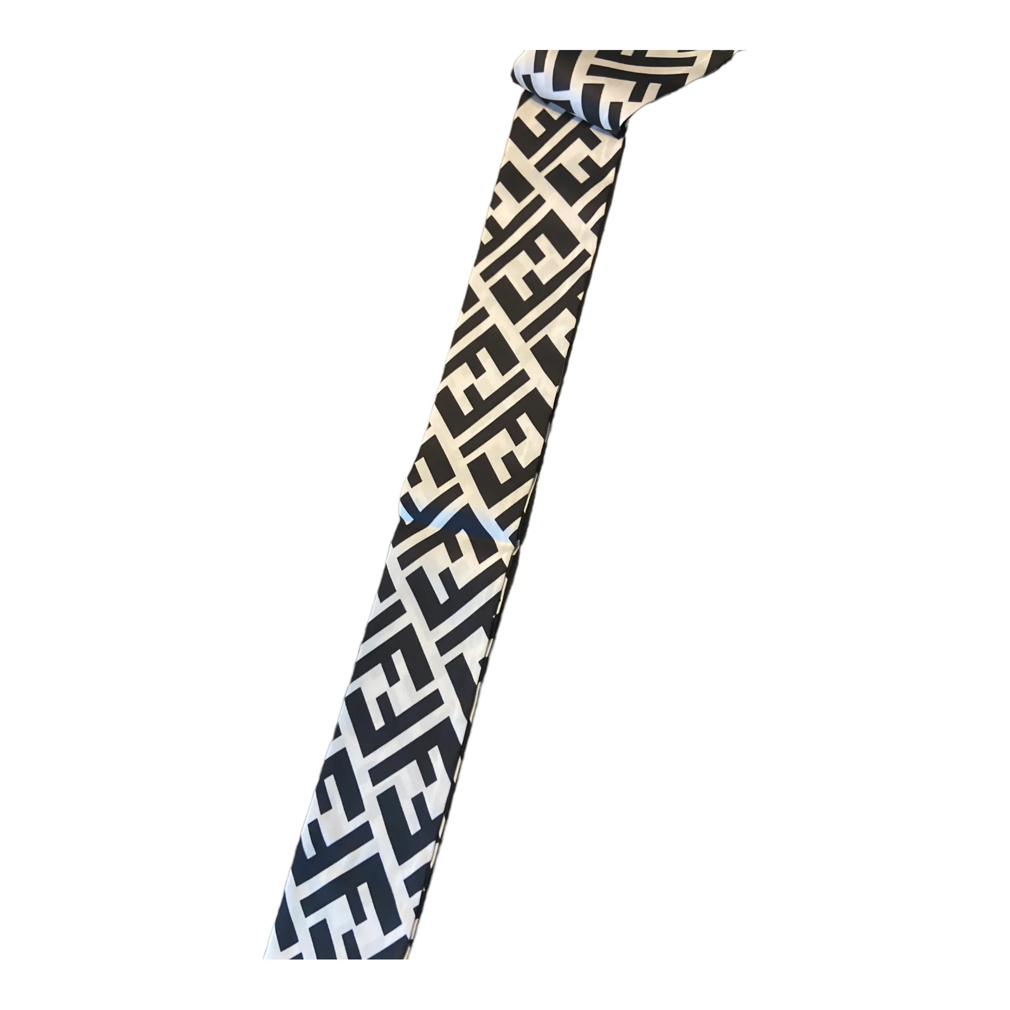 F Inspired Silk Headband Scarf-White