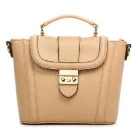 Fashionable Solid Color and Metallic Design Women's Tote Bag - Apricot