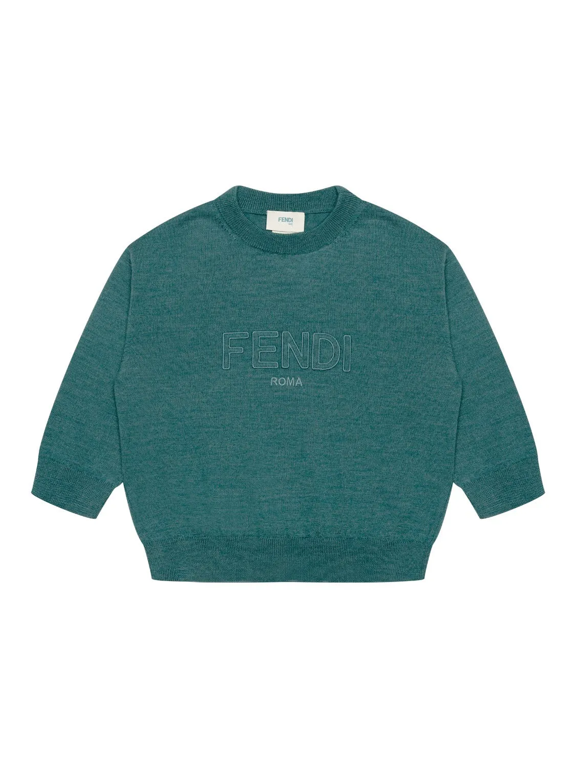 Feinstrickpullover mit Logo - Jade