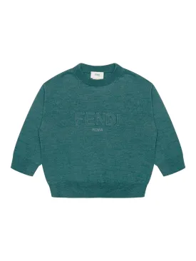 Feinstrickpullover mit Logo - Jade