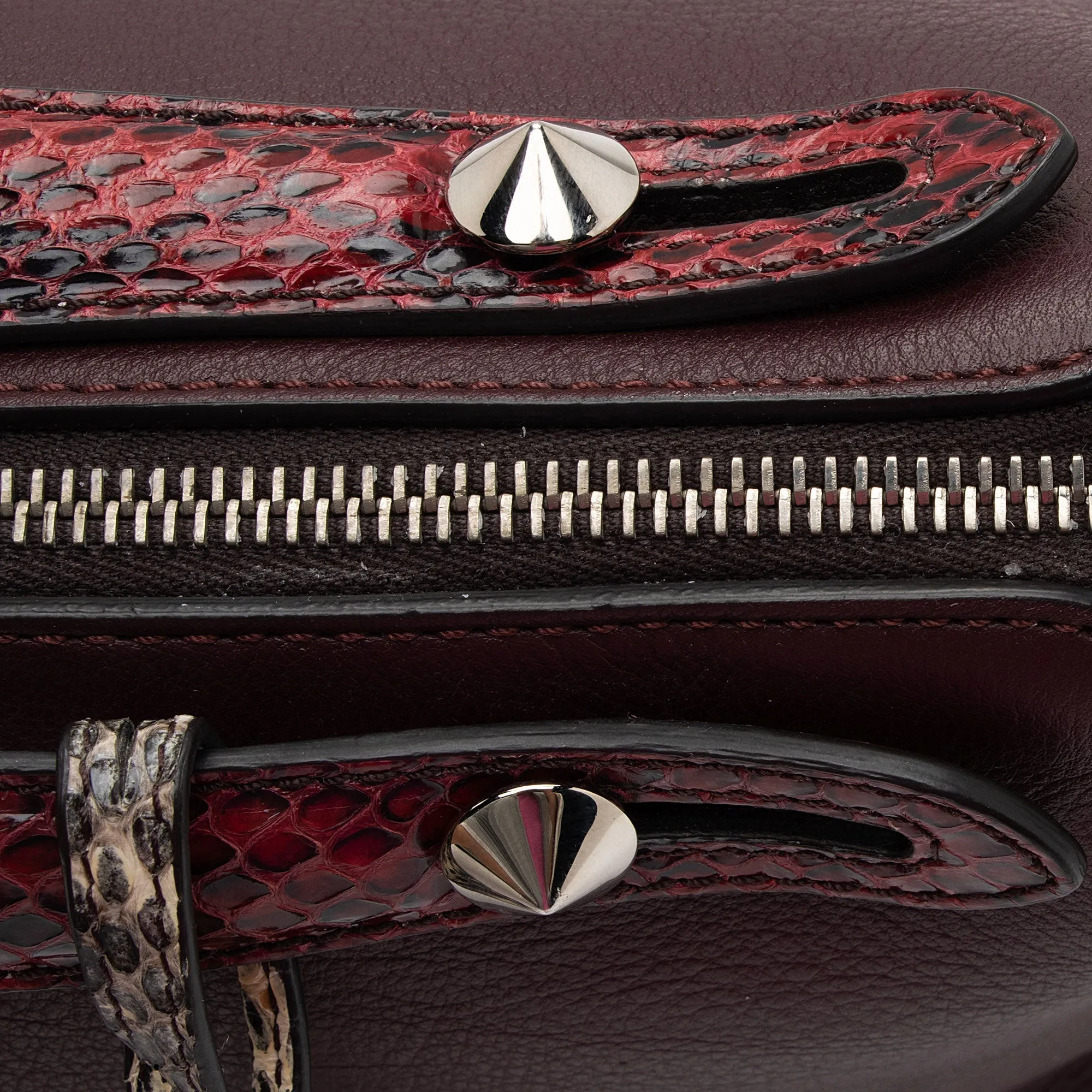 Fendi Calfskin Python By The Way Small Boston Bag (SHF-yJjZI0)