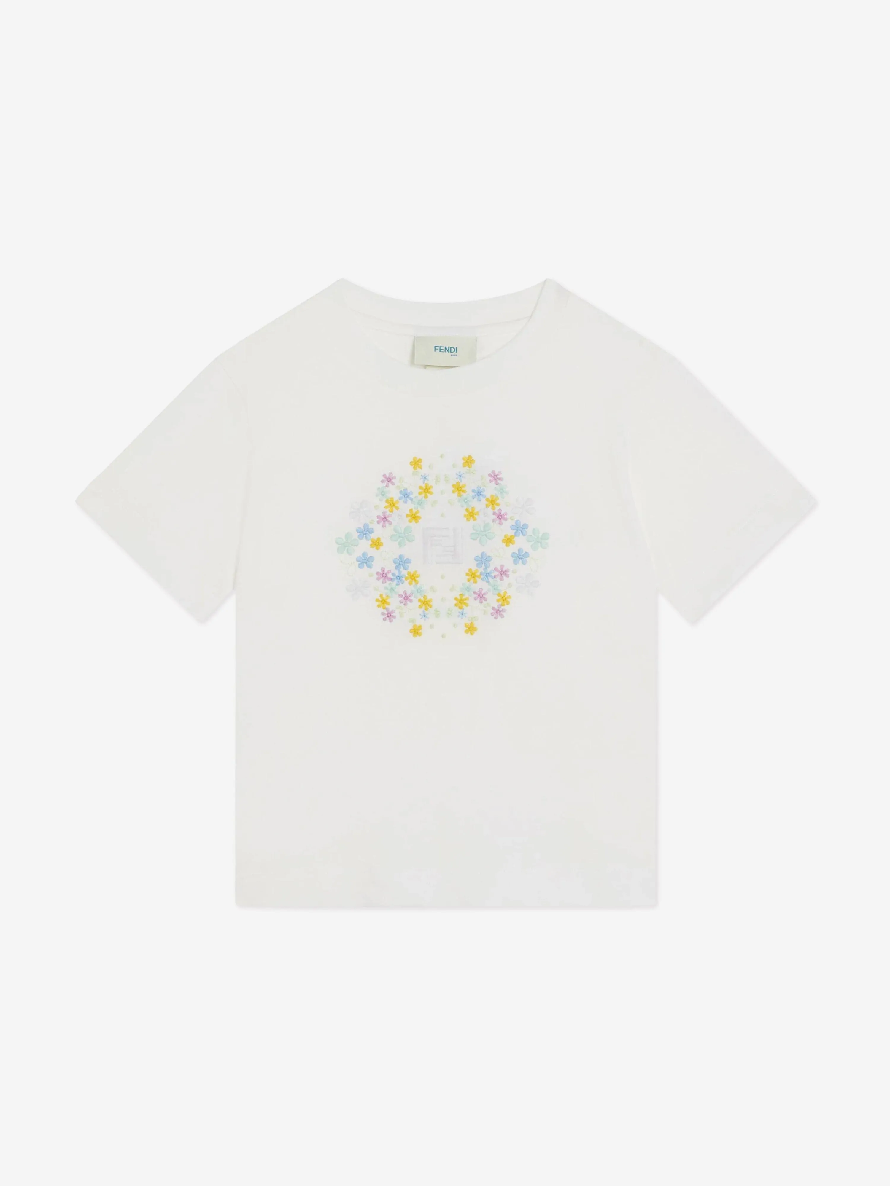 Fendi Girls Logo T-Shirt in White