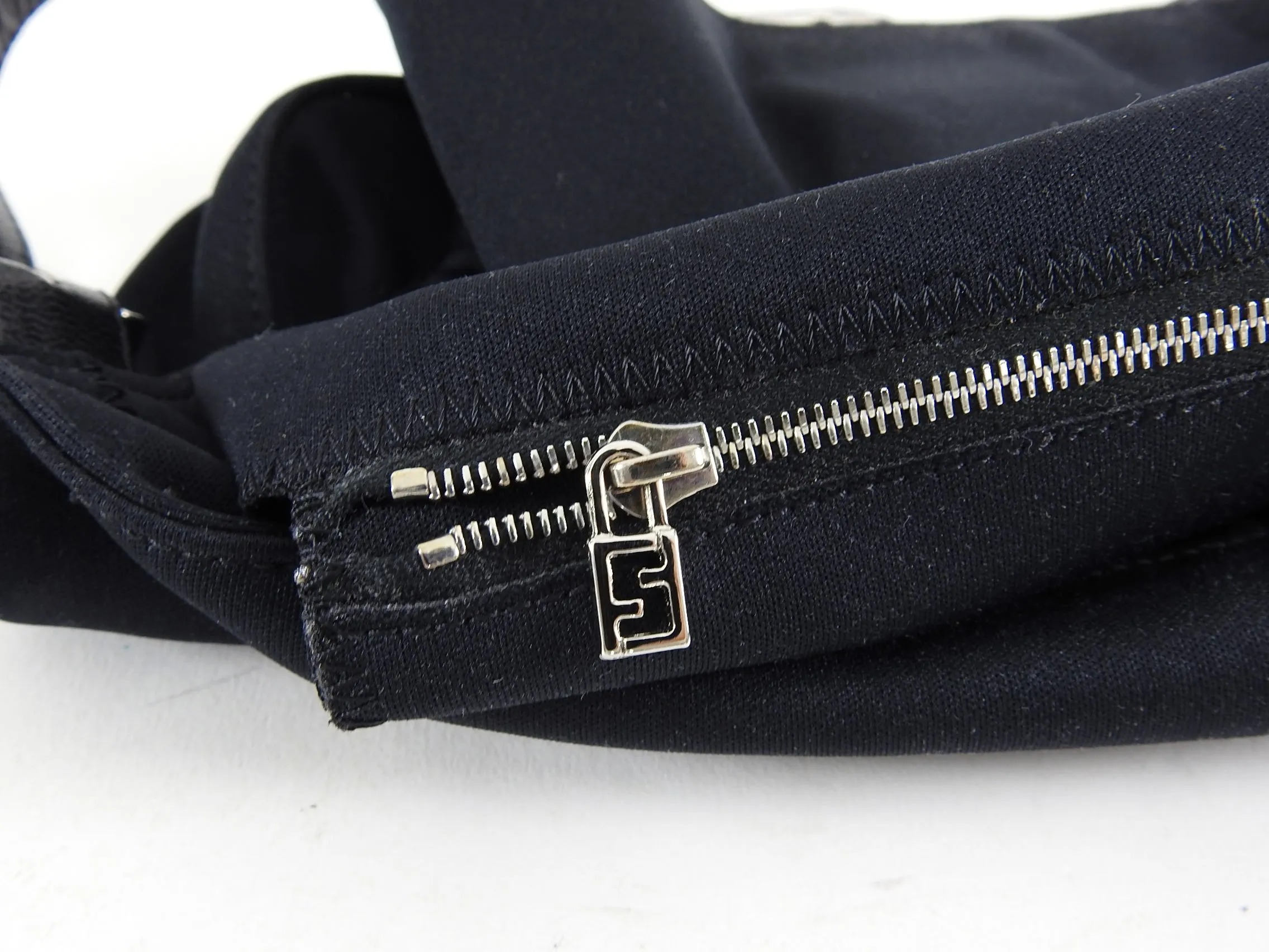 Fendi Original Vintage Black Microfibre FF Baguette Bag