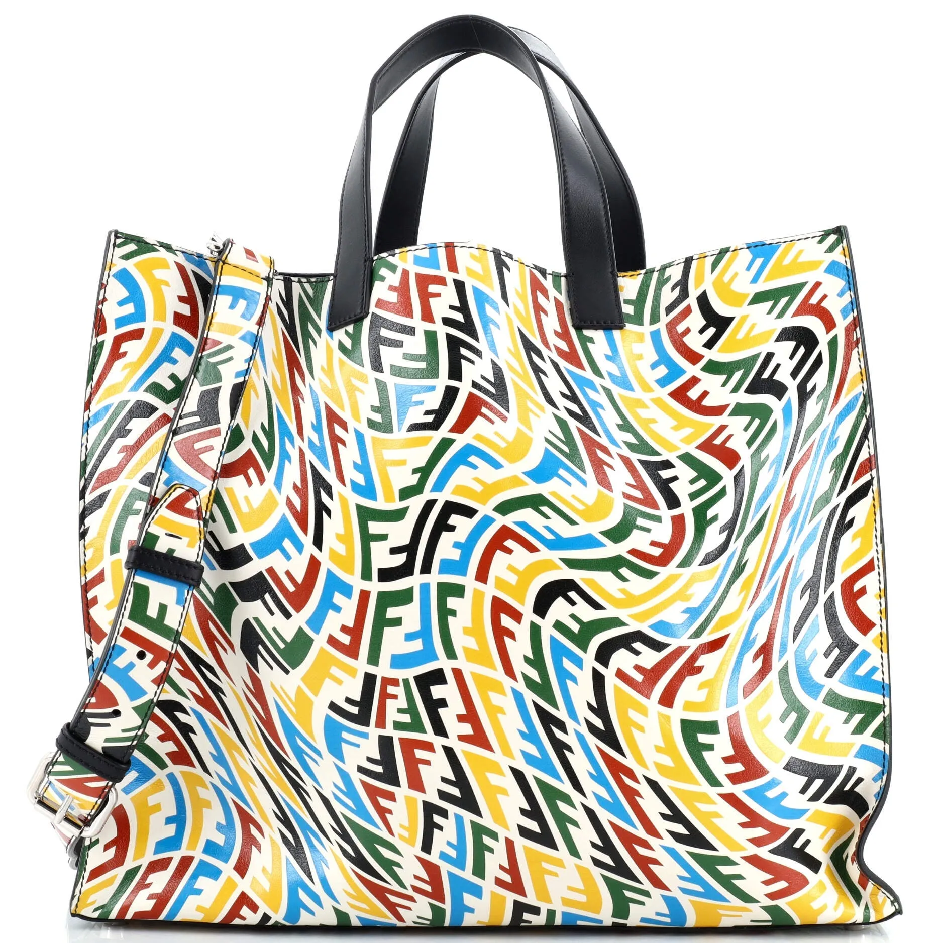 FENDI Shopper Tote Vertigo Zucca Leather Large