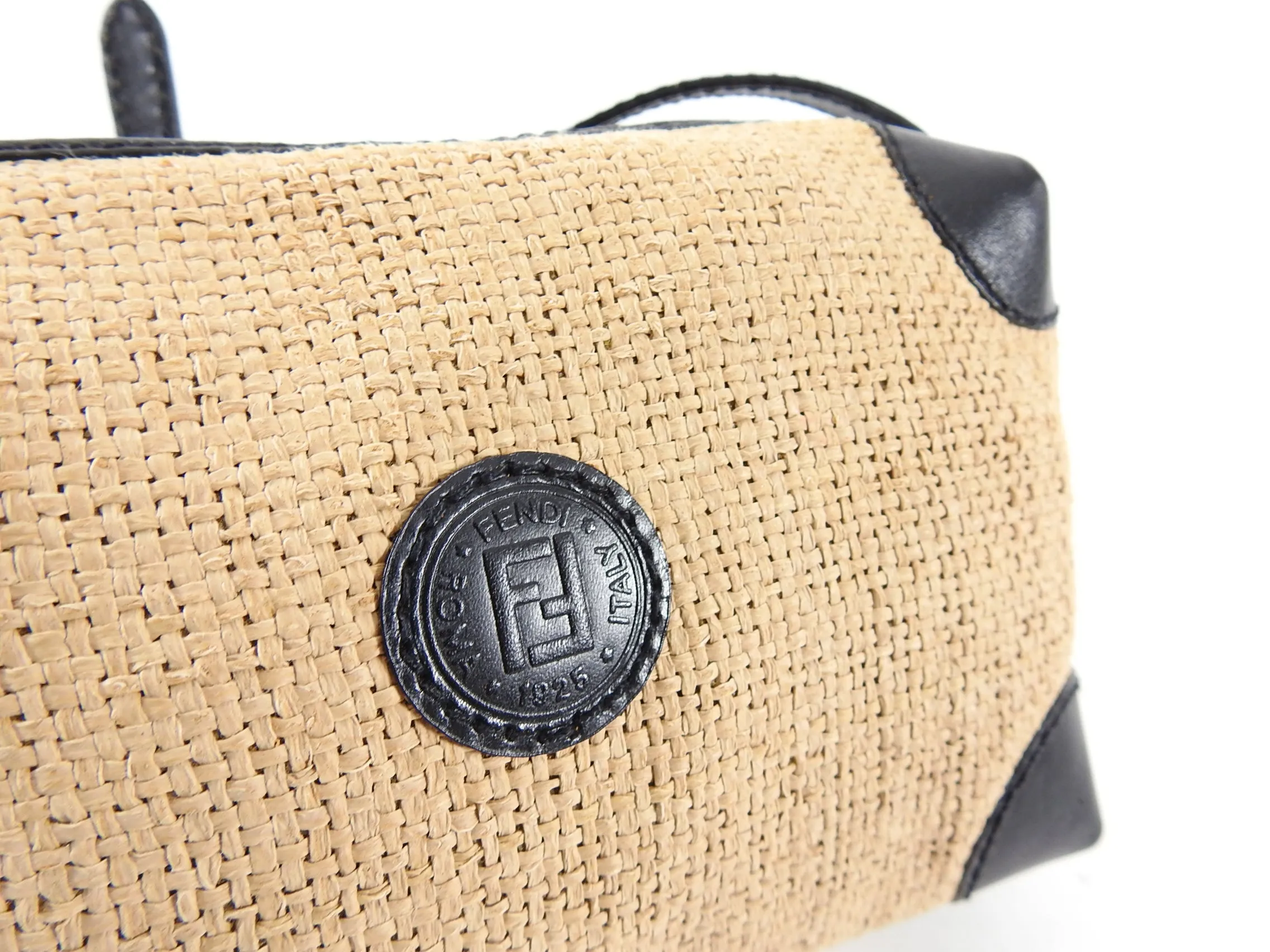 Fendi Vintage 1990's Toile and Leather Small Crossbody Bag