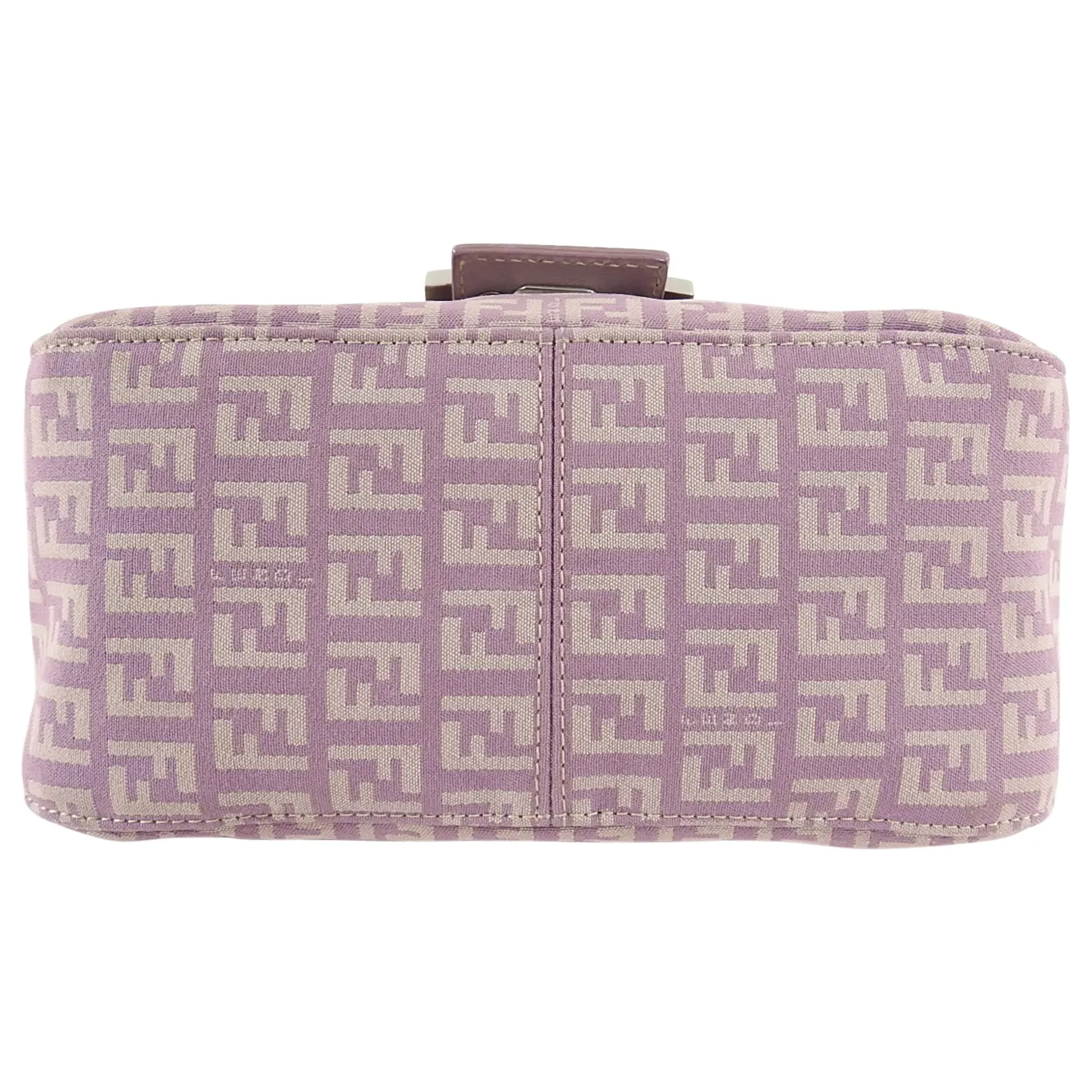 Fendi Vintage Zucca Purple Logo Small Baguette Bag