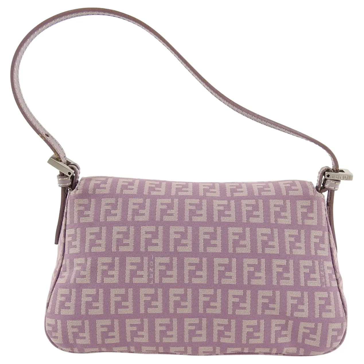 Fendi Vintage Zucca Purple Logo Small Baguette Bag