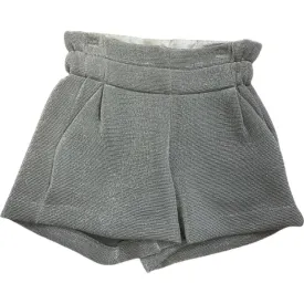 Girls Silver Metallic Shorts
