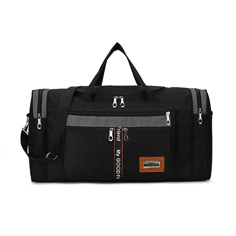 Global Trekker: Rugged Oxford Weekender with Multi-Pocket Design"