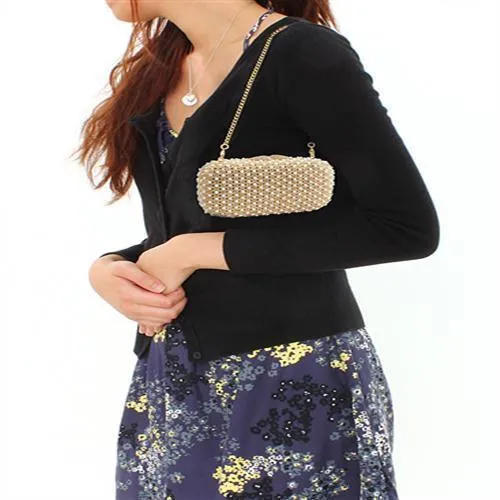 Gold White Metal Clutch with Top Grade Crystal in Multi Color