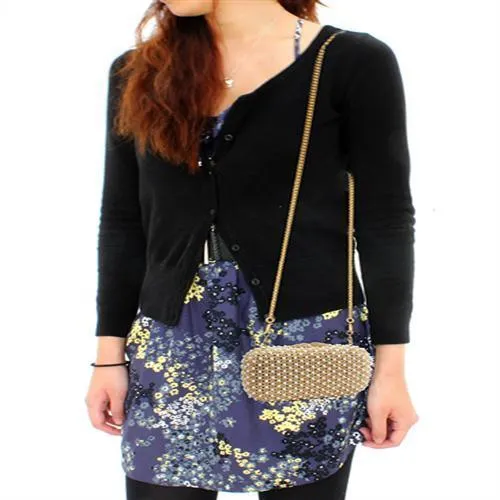 Gold White Metal Clutch with Top Grade Crystal in Multi Color