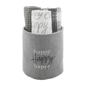 Gray Bucket Happy Towels