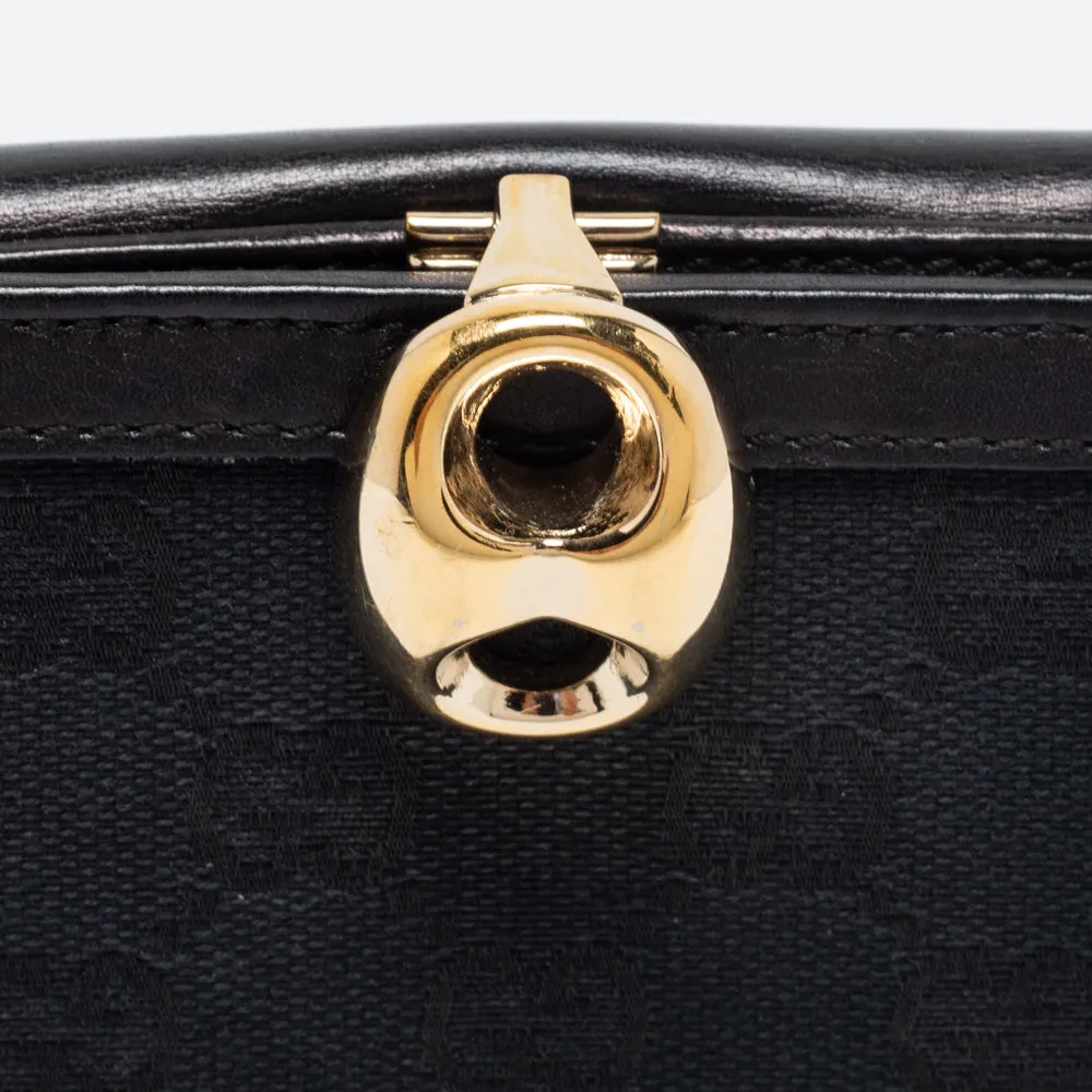 Gucci Black GG Canvas And Leather Bifold Wallet