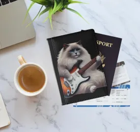 Guitar - Cat Musician - Travel Wallet  - Passport Cover