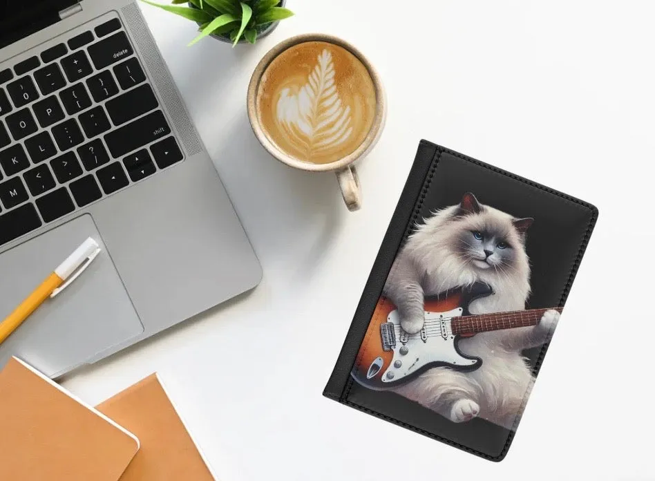 Guitar - Cat Musician - Travel Wallet  - Passport Cover