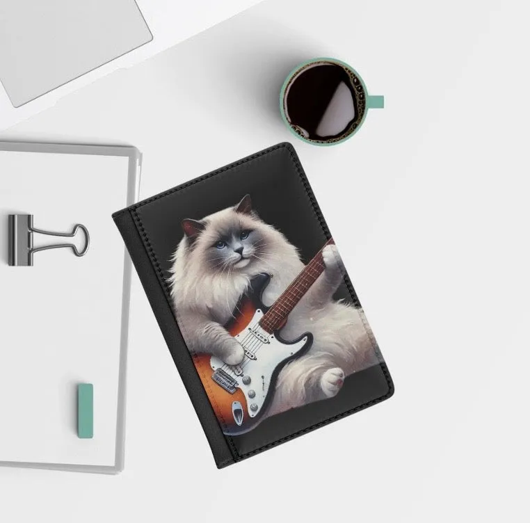 Guitar - Cat Musician - Travel Wallet  - Passport Cover