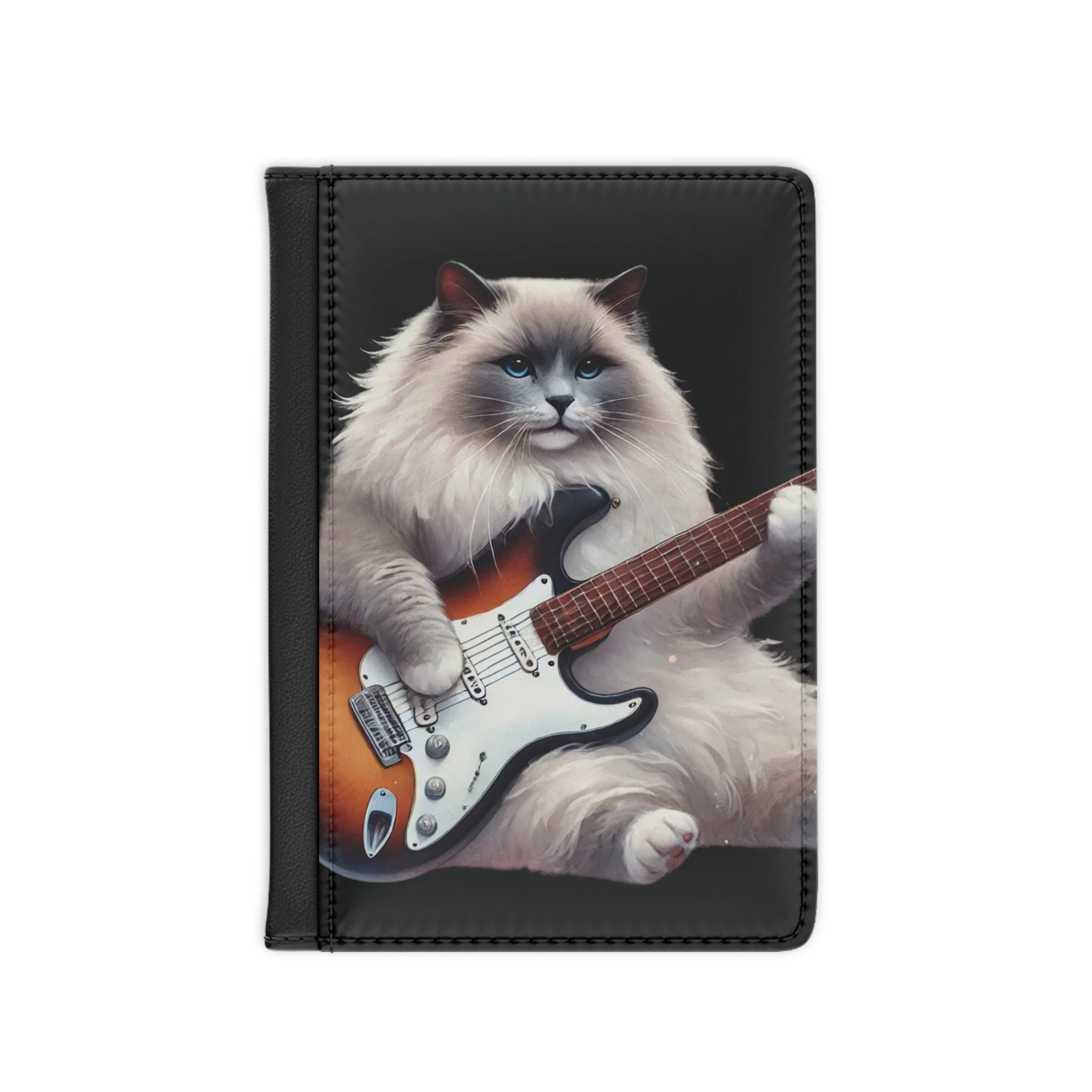 Guitar - Cat Musician - Travel Wallet  - Passport Cover