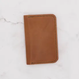 Handcrafted Slim Leather Bifold Wallet - English Tan