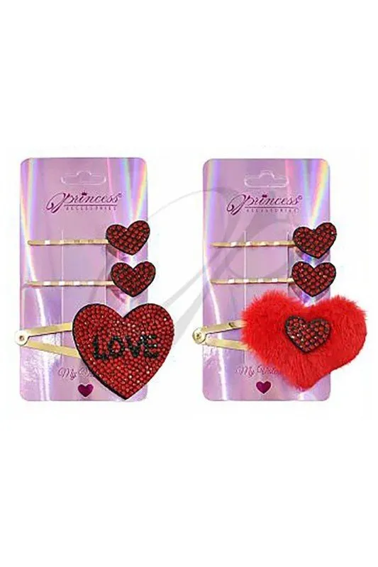 Heart Hair Clip Set