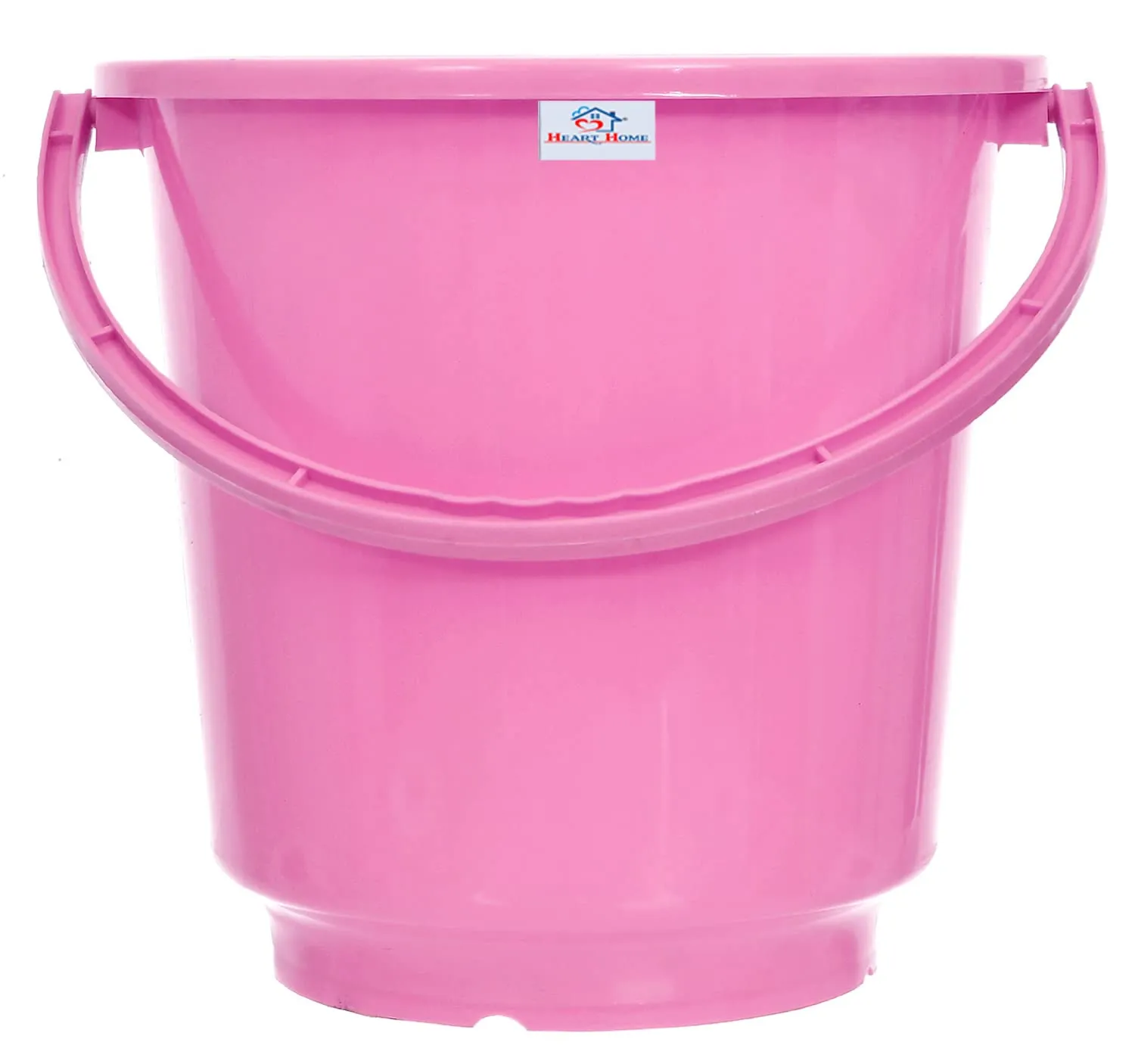 Heart Home Bucket|Plastic Bucket for Bathroom|Bucket for Bathing|Unbreakable Bucket with Handle|16 Liter|Pack of 2 (Pink)