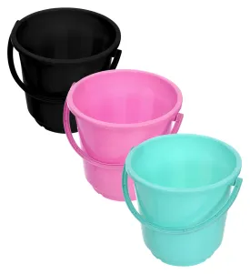 Heart Home Bucket|Plastic Bucket for Bathroom|Bucket for Bathing|Unbreakable Bucket with Handle|16 Liter|Pack of 3 (Multicolor)