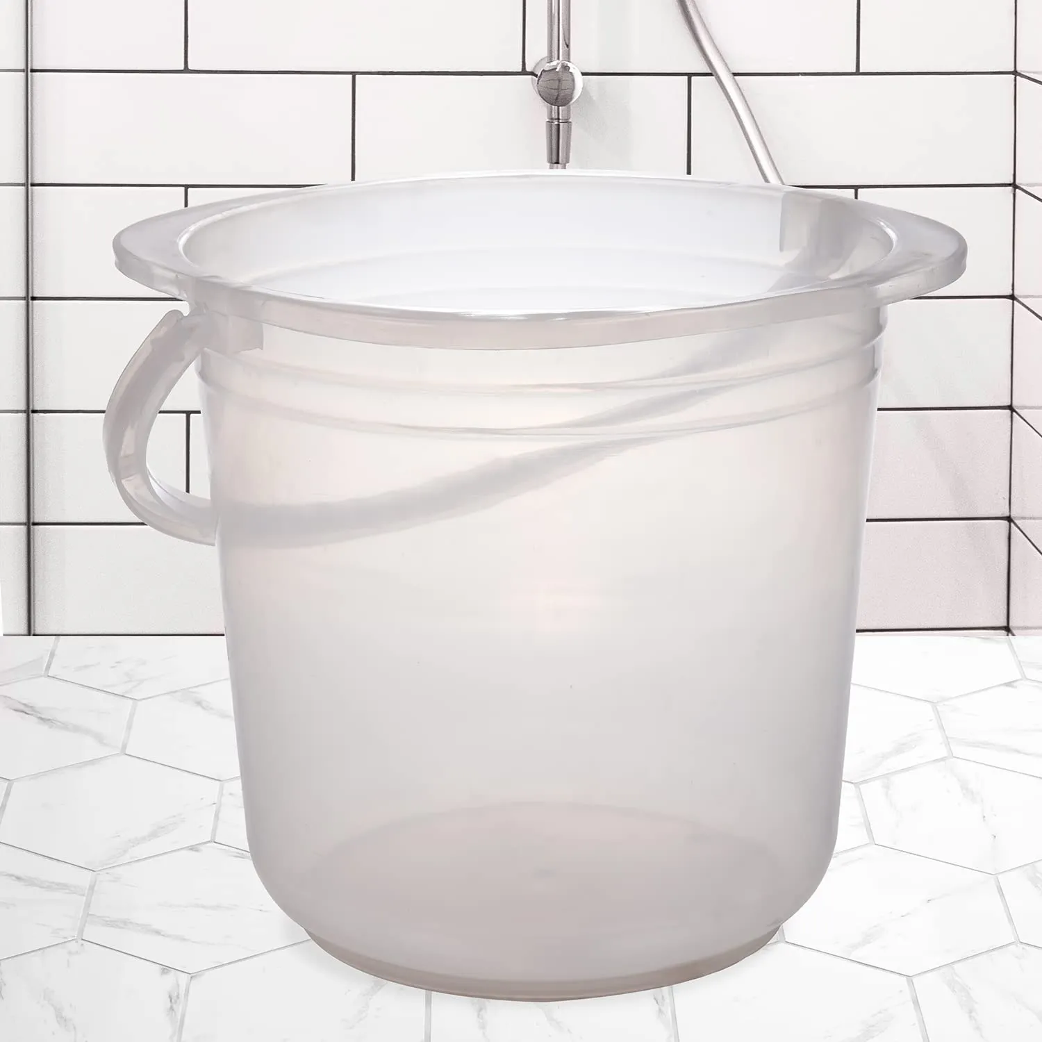 Heart Home Bucket|Plastic Bucket for Bathroom|Bucket for Bathing|Unbreakable Bucket with Handle|18 Liter (Transparent)