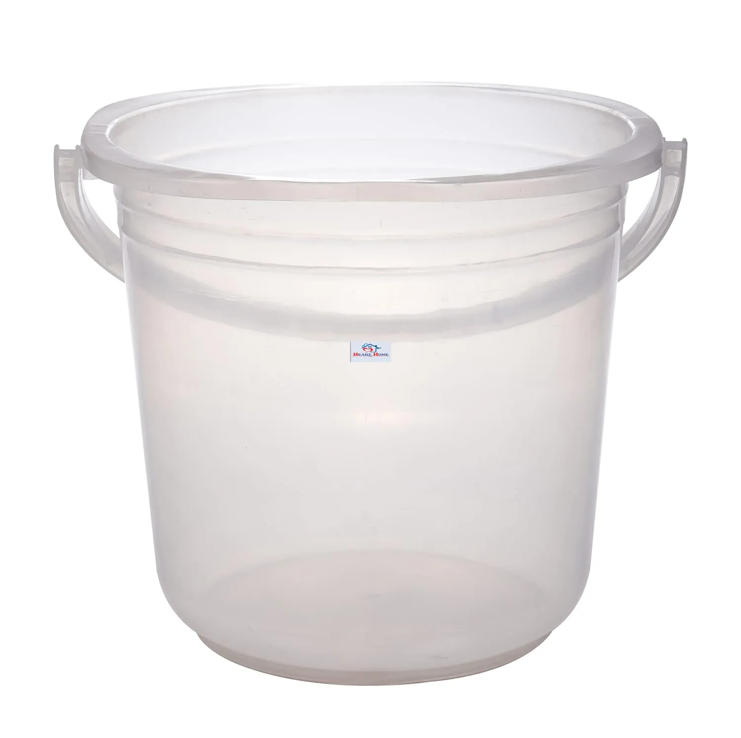 Heart Home Bucket|Plastic Bucket for Bathroom|Bucket for Bathing|Unbreakable Bucket with Handle|18 Liter|Pack of 2 (Transparent)