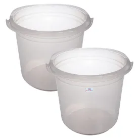 Heart Home Bucket|Plastic Bucket for Bathroom|Bucket for Bathing|Unbreakable Bucket with Handle|18 Liter|Pack of 2 (Transparent)