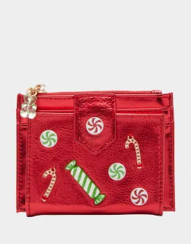 HOLIDAY CANDY BIFOLD WALLET RED