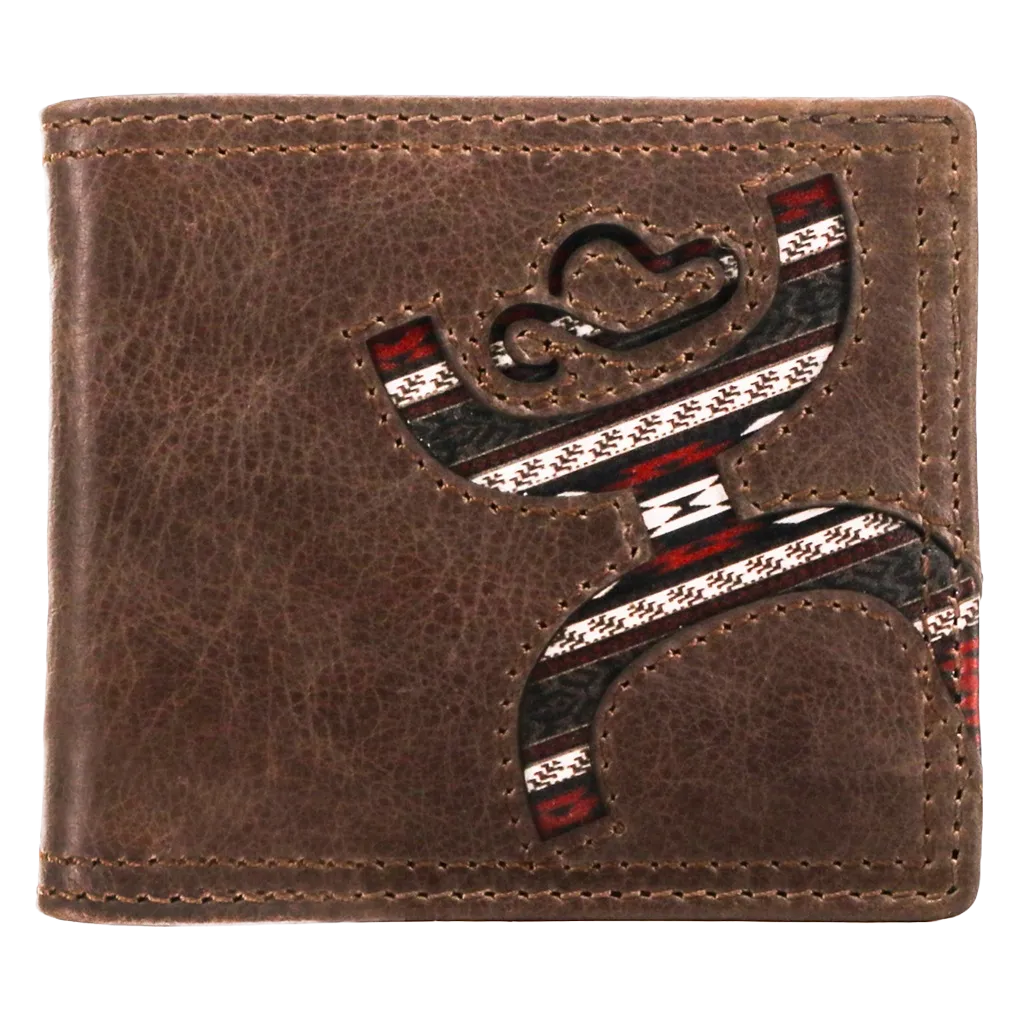 Hooey Original Nomad Print Inlay Brown Bifold Wallet HBF014-BRRD