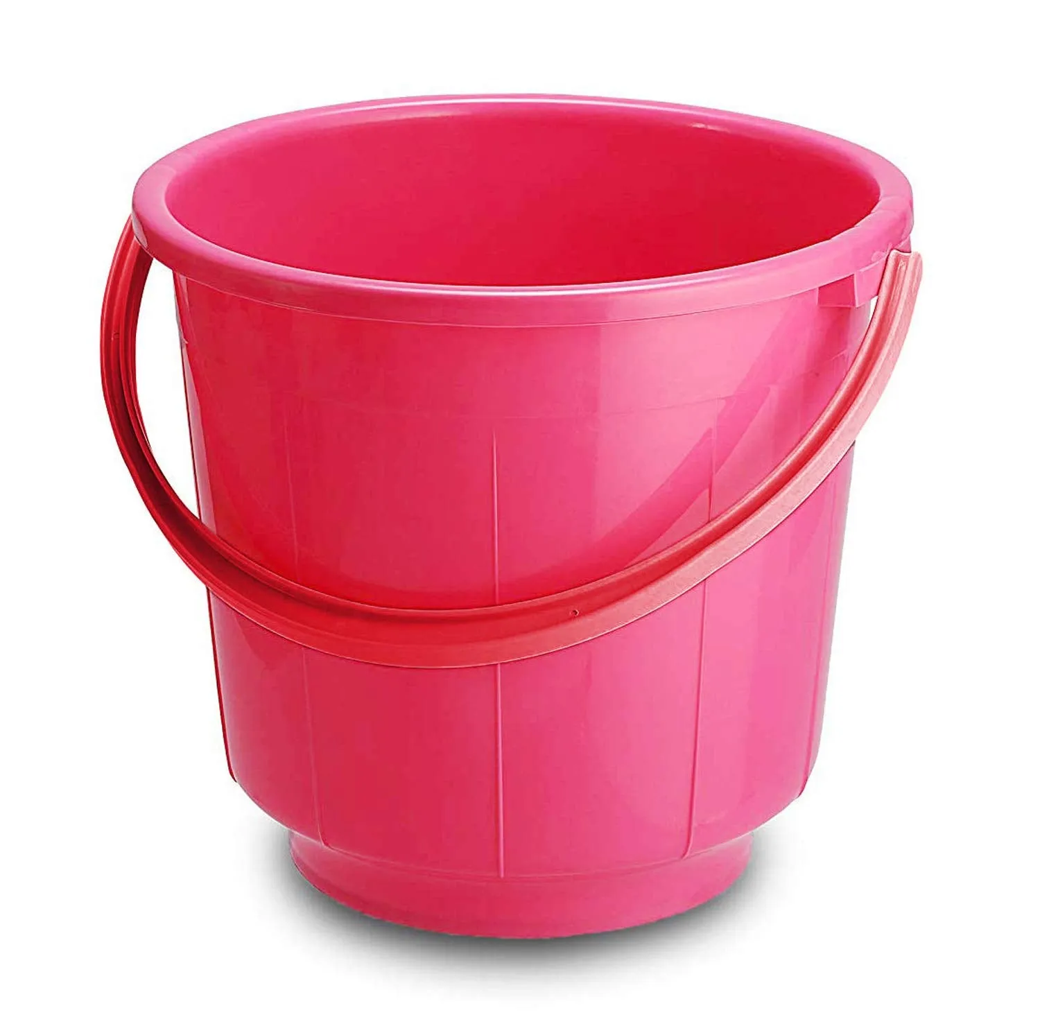 Kuber Industries 2 Pieces Unbreakable Strong Plastic Bathroom Bucket 13 LTR (Pink) -CTKTC37886
