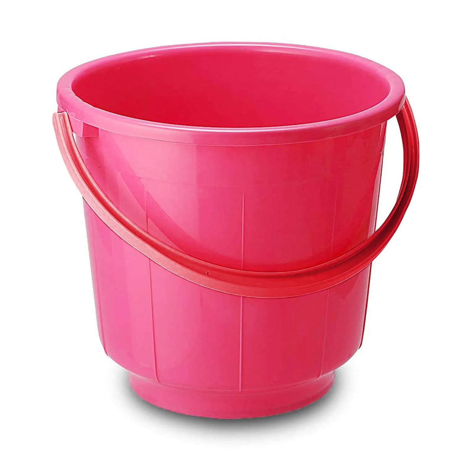 Kuber Industries 2 Pieces Unbreakable Strong Plastic Bathroom Bucket 13 LTR (Pink) -CTKTC37886
