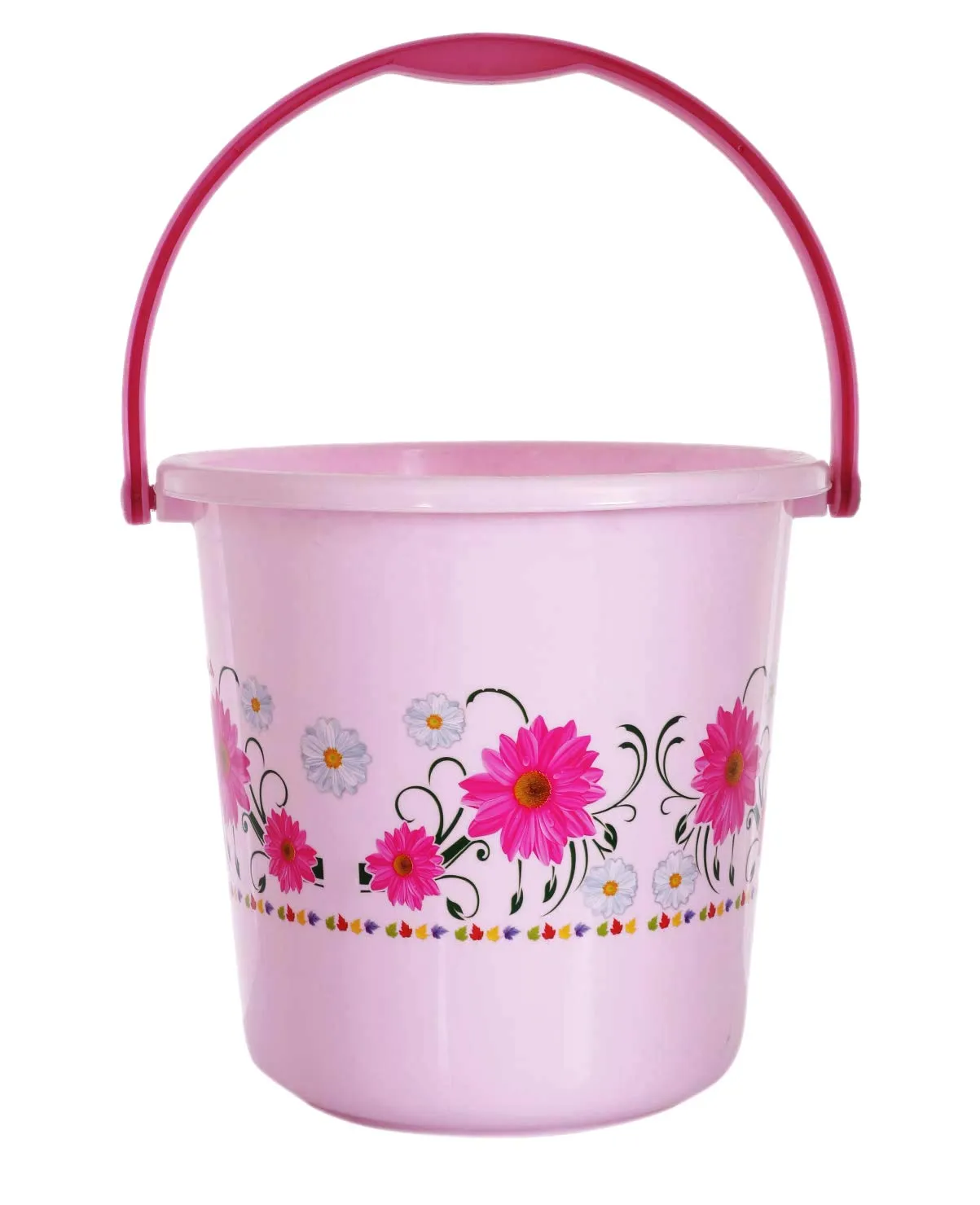 Kuber Industries 2 Pieces Unbreakable Virgin Plastic Bathroom Bucket with Mug Set- Pink, (1 Pc 18 LTR Bucket & 1 Pc 1 LTR Mug)-KUBMART1265
