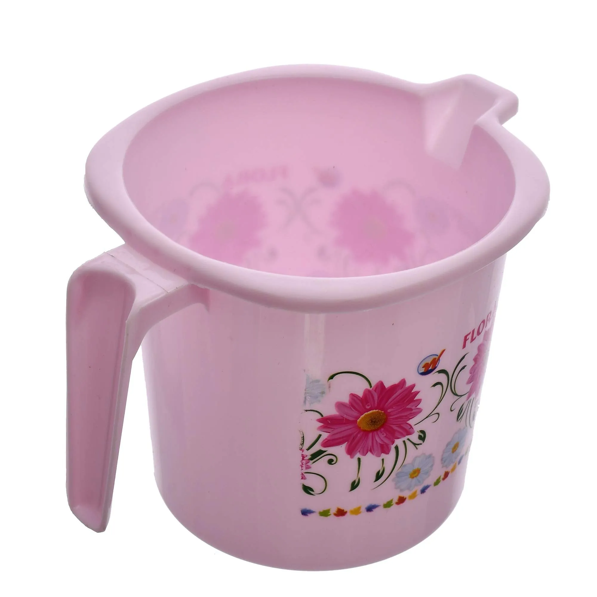 Kuber Industries 2 Pieces Unbreakable Virgin Plastic Bathroom Bucket with Mug Set- Pink, (1 Pc 18 LTR Bucket & 1 Pc 1 LTR Mug)-KUBMART1265