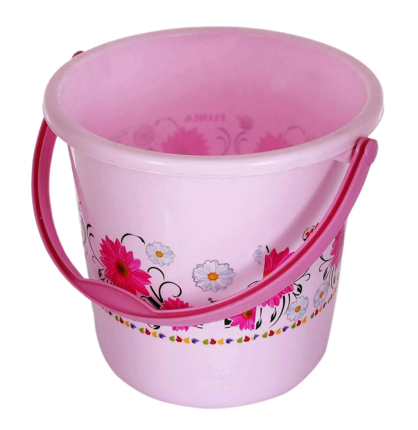 Kuber Industries 2 Pieces Unbreakable Virgin Plastic Bathroom Bucket with Mug Set- Pink, (1 Pc 18 LTR Bucket & 1 Pc 1 LTR Mug)-KUBMART1265