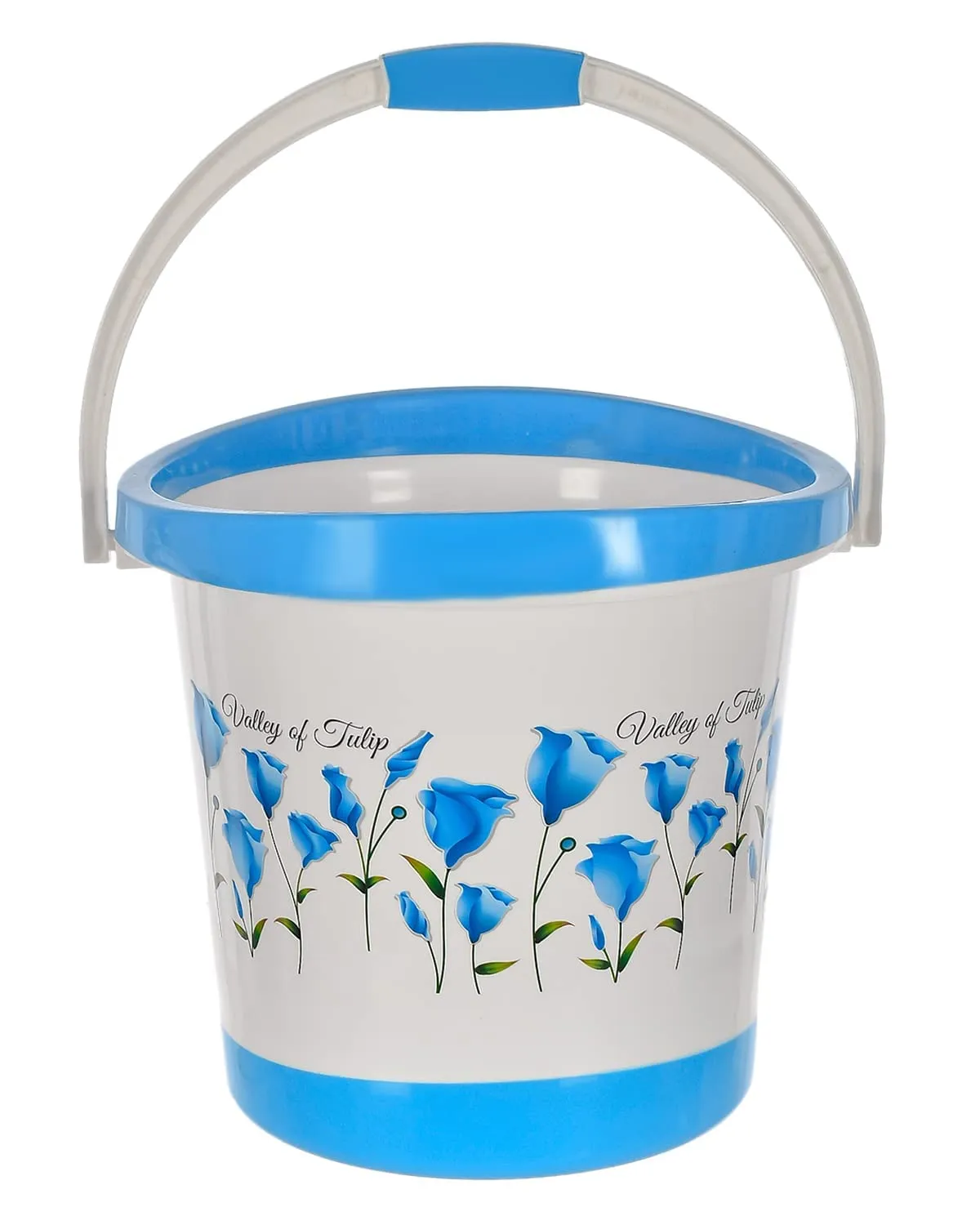 Kuber Industries Bucket|Plastic Bucket for Bathroom|Tulip Flower Bucket for Bathing|Unbreakable Bucket with Handle|18 Liter|Pack of 2 (Multicolor)