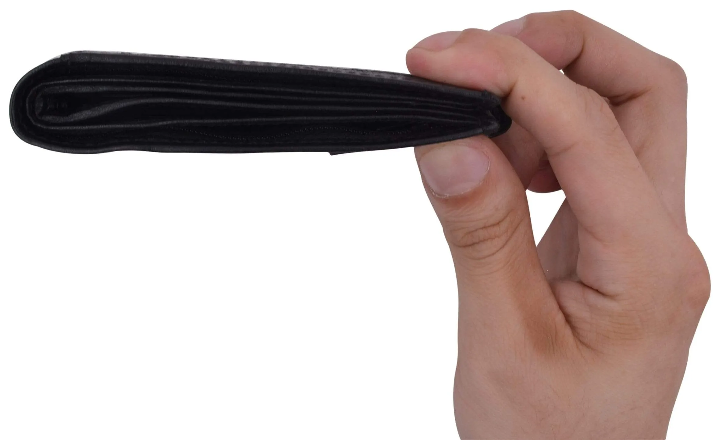 Leather Zippered Middle Pocket  Bifold Wallet with Snap Enclosure 1188